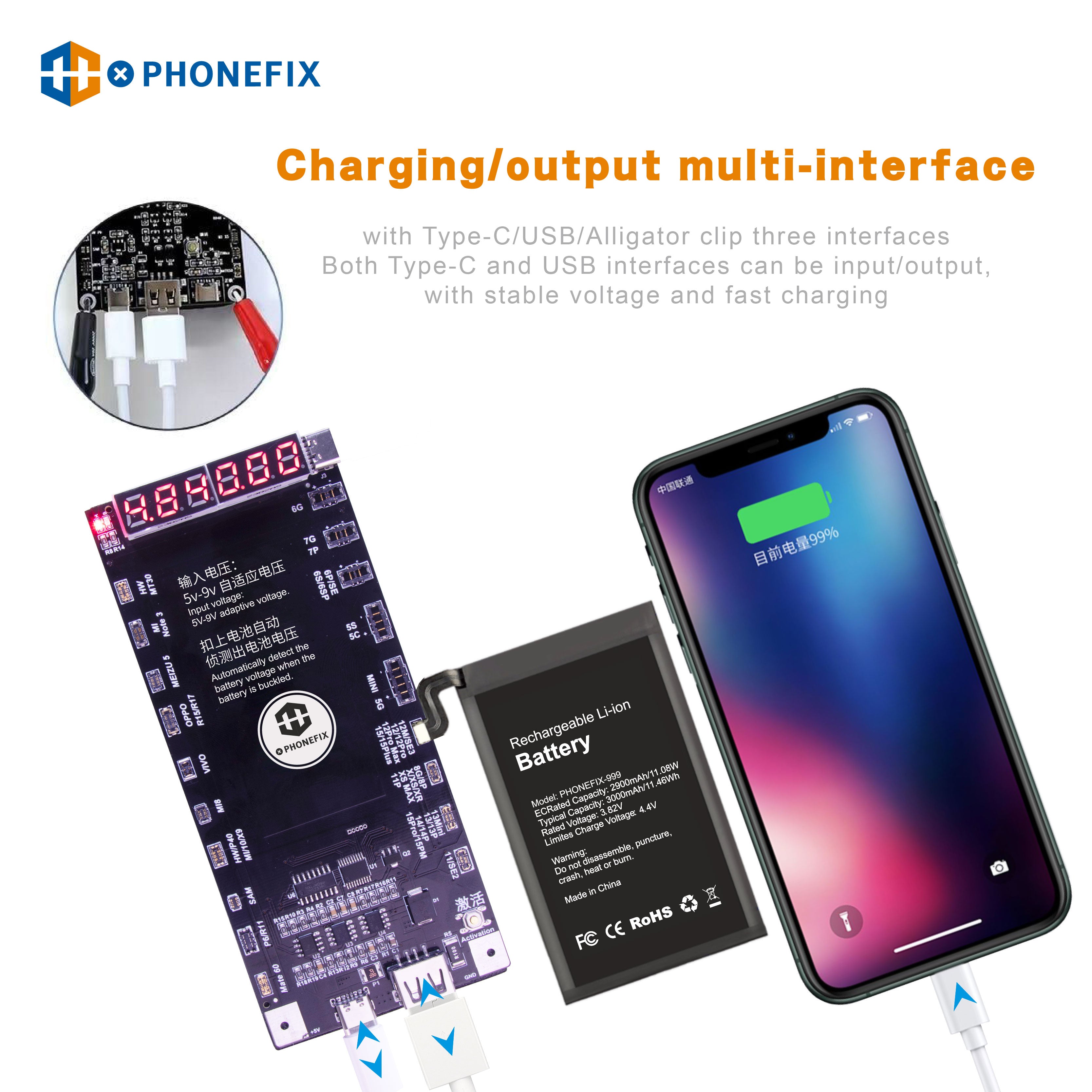 W209 Pro V10 Battery Charging Activation Board For iPhone 6-16 Android