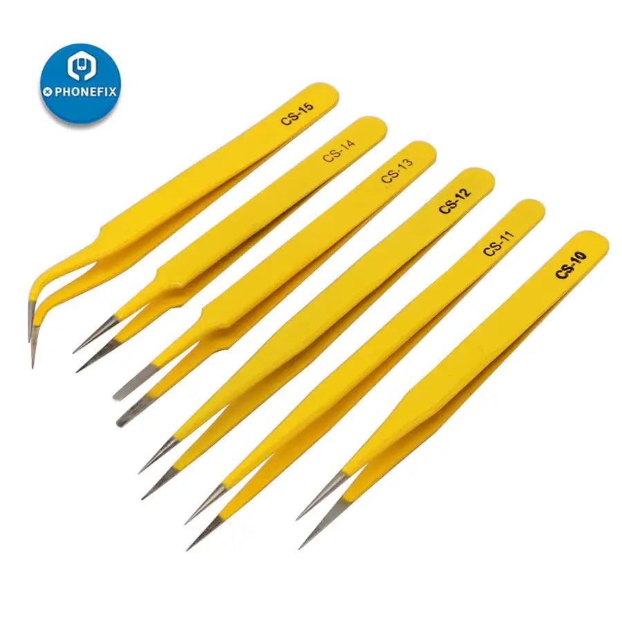 Stainless Steel Anti-static Tweezers Kit for PCB Soldering Repair Tool - CHINA PHONEFIX